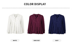 Casual Swiss Dot Long Sleeve Blouse Top