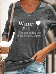 WINE V-neck Sweatshirt