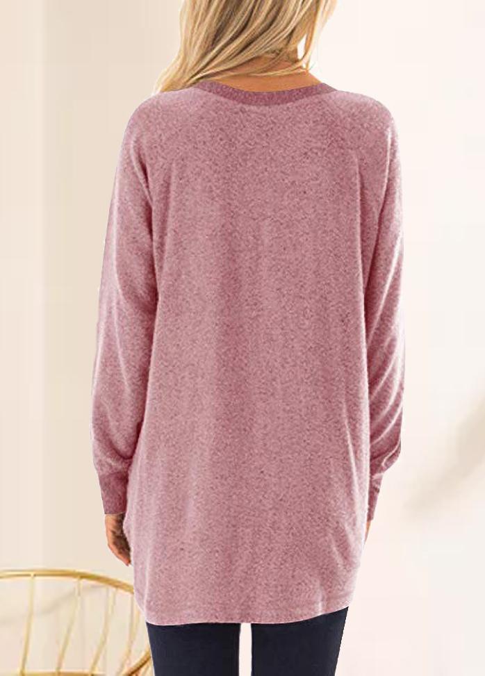 Long Sleeve Solid Color Round Neck Top