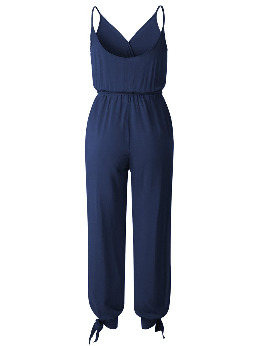 Spaghetti Strap Floral Print Jumpsuit Rompers