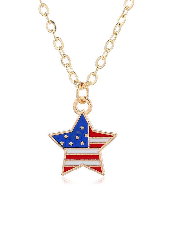 Creativity Flag Day Theme Star Shape Necklace