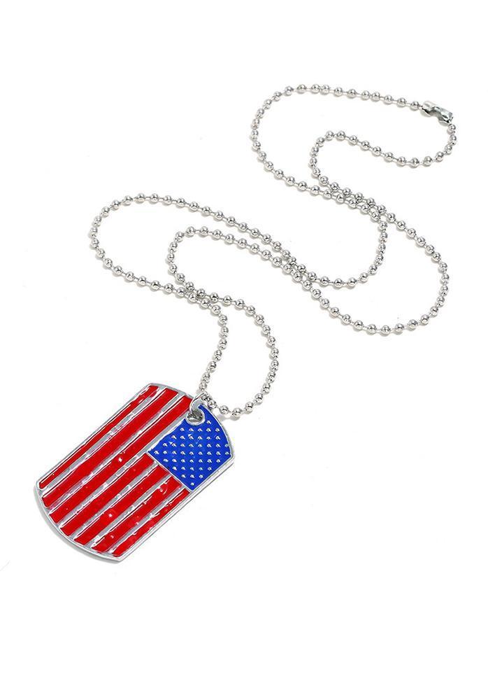 Flag Day Theme Shield Shape Creativity Necklace