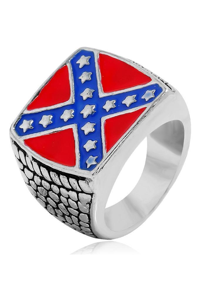 Flag Day Theme Cross Star Creativity Ring