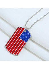 Flag Day Theme Shield Shape Creativity Necklace