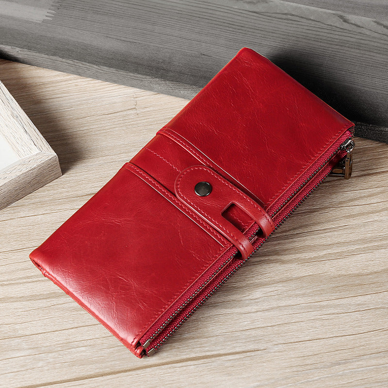 Women's Leather Long Cowhide Purse