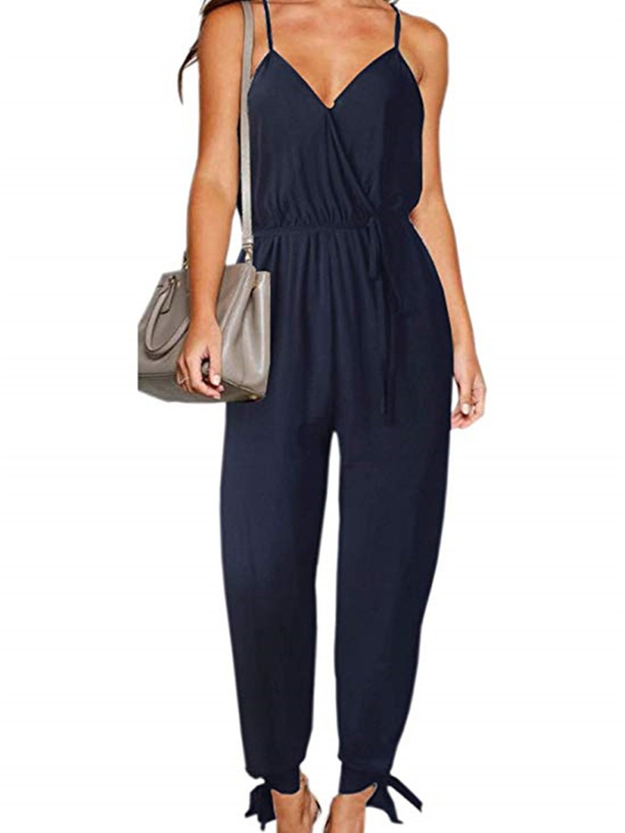 Spaghetti Strap Floral Print Jumpsuit Rompers