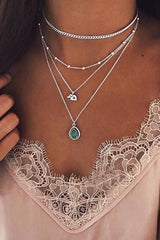 Elepant Calaite Layer Necklace