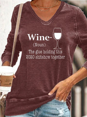 WINE V-neck Sweatshirt