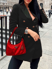 Women's Blazers Double Breasted Long Sleeve Slim Fit Blazer