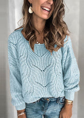Casual Long Sleeve Solid Color Sweater