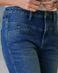 90s Vintage Wide Waistband Flare Jeans