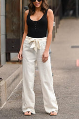 Bow Tie Straight Leg Pants