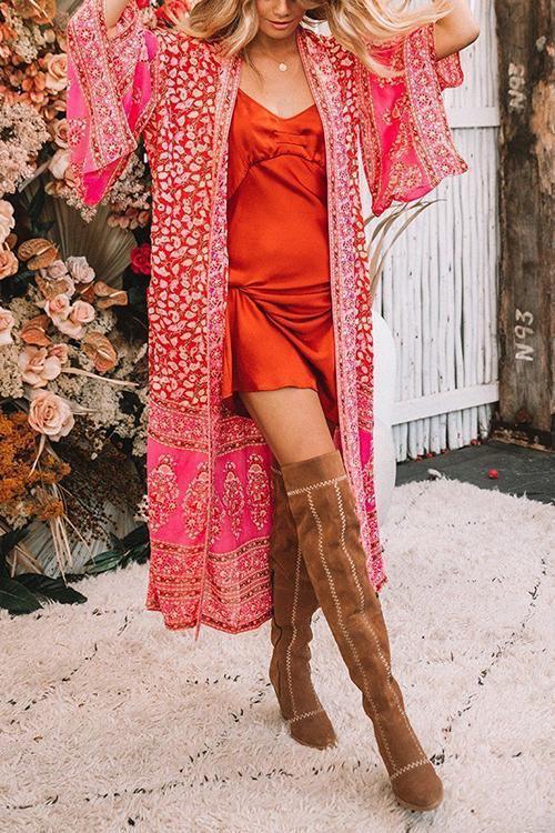 Floral Print Long Sleeve Cardigan