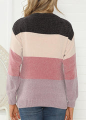 Long Sleeve Patchwork Casual Sweater