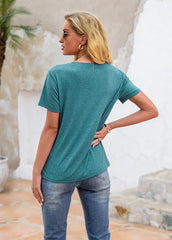 Lip Printed Round Neck Short Sleeve T-shirt