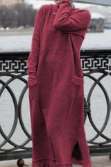 Fashion Street Solid Patchwork O Neck Irregular Dress Dresses