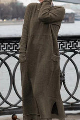 Fashion Street Solid Patchwork O Neck Irregular Dress Dresses