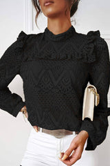 Fashion Sweet Solid Patchwork O Neck Tops(3 Colors)
