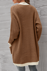 Casual Patchwork Pocket  Contrast V Neck Tops Without Belt