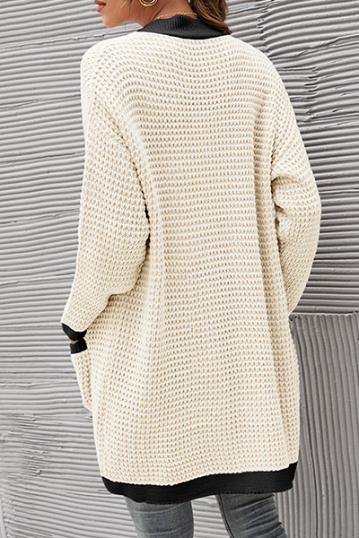 Casual Patchwork Pocket  Contrast V Neck Tops Without Belt