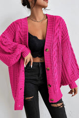 Button Front Cable Knit Cardigans
