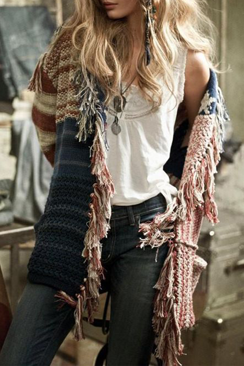 Casual Patchwork Split Joint Tops