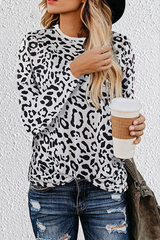 Casual Leopard Split Joint Tops