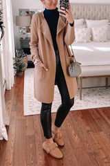 Casual Solid Turndown Collar Outerwear