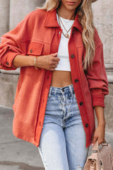 Street Elegant Solid Patchwork Pocket Shirt Collar Outerwear(3 Colors)