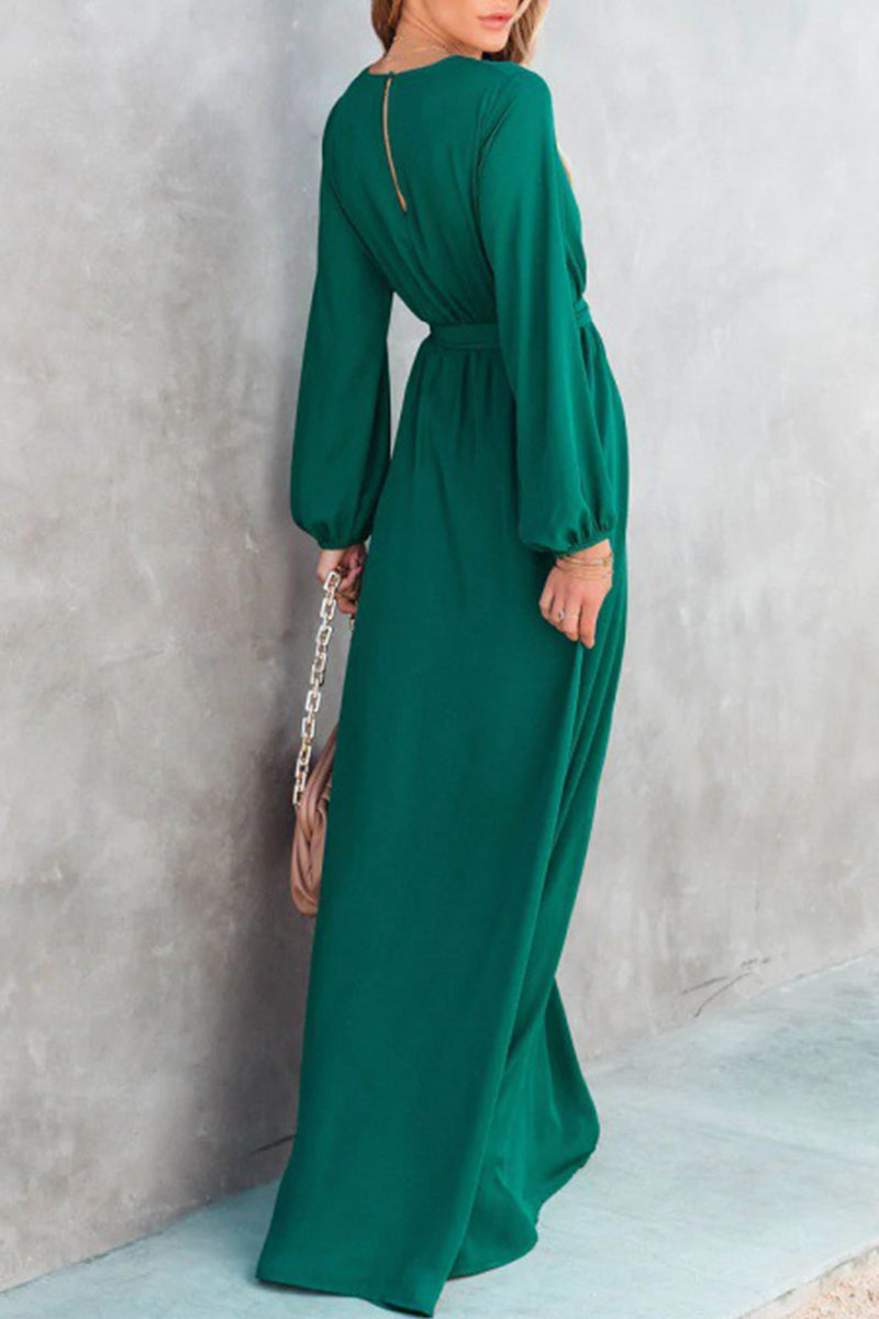 Elegant Solid Solid Color V Neck Dresses