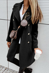 Street Elegant Solid Buttons Solid Color Turn-back Collar Outerwear