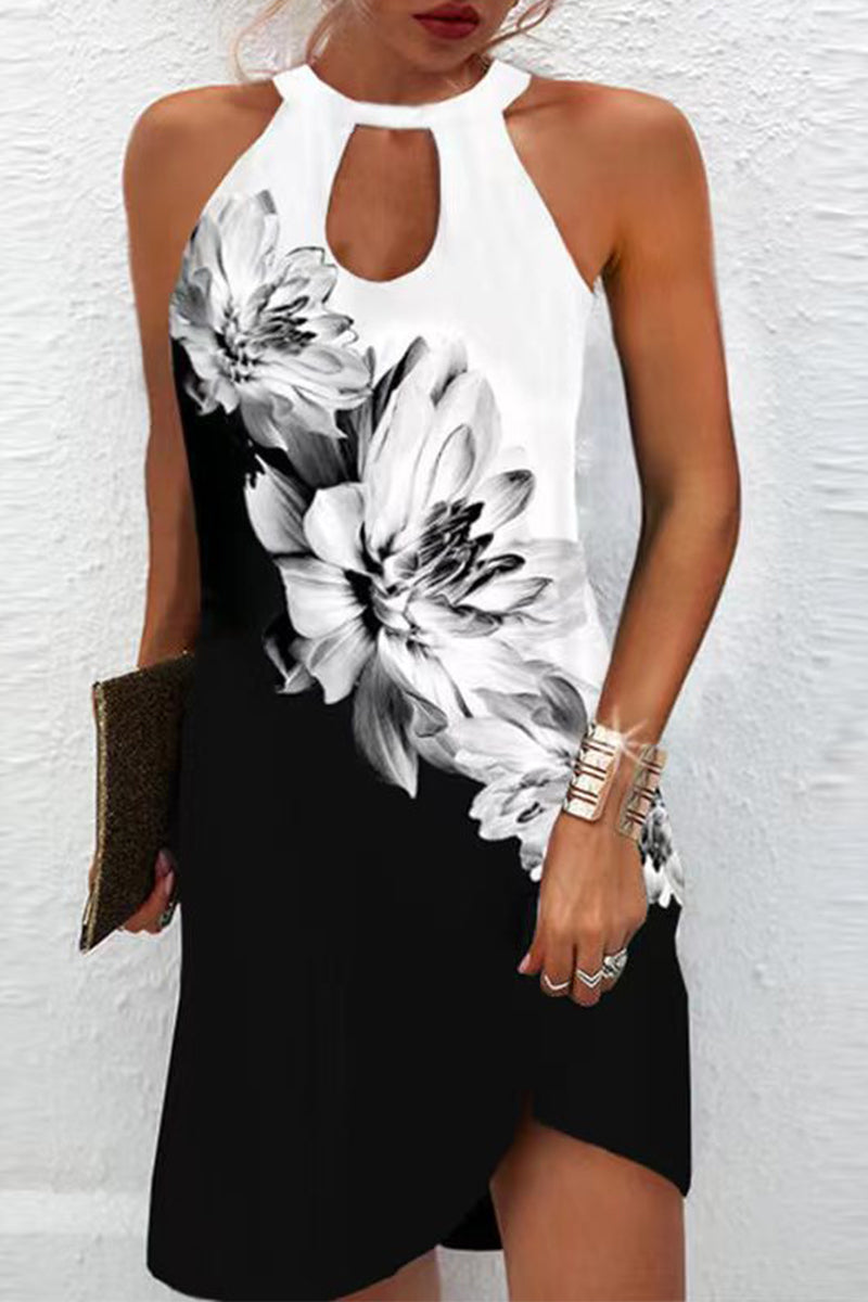 Bohemian College Floral Patchwork Halter Printed Dress Dresses