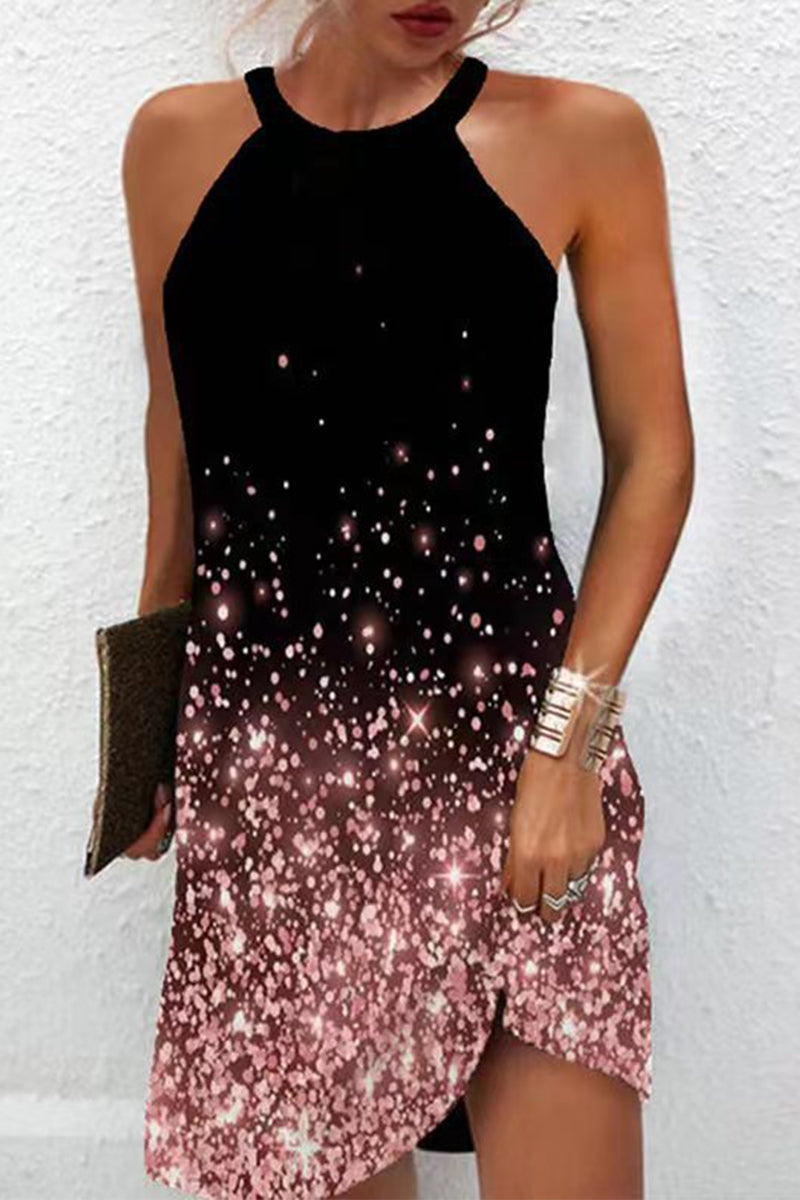 Bohemian College Floral Patchwork Halter Printed Dress Dresses