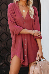 Casual Street Solid Fold V Neck Blouses