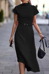 Casual Solid Without Belt A Line Dresses(4 Colors)