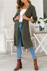 British Style Elegant Solid Patchwork POLO collar Outerwear