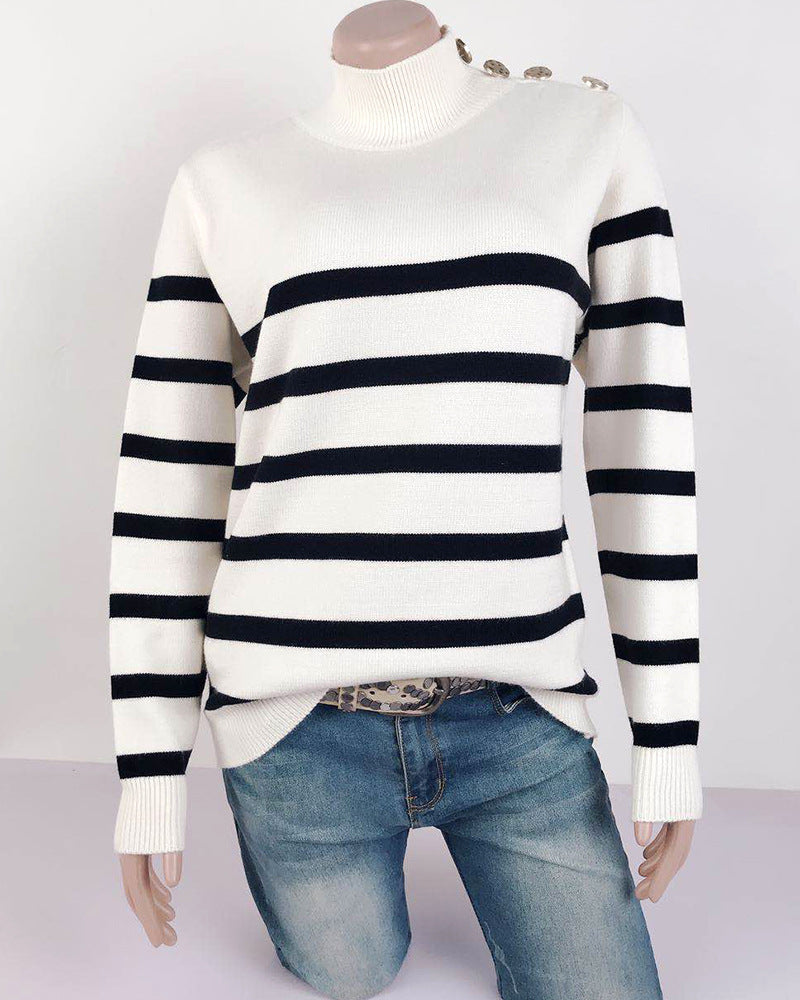 Color Blend Long Sleeve Pullover Top