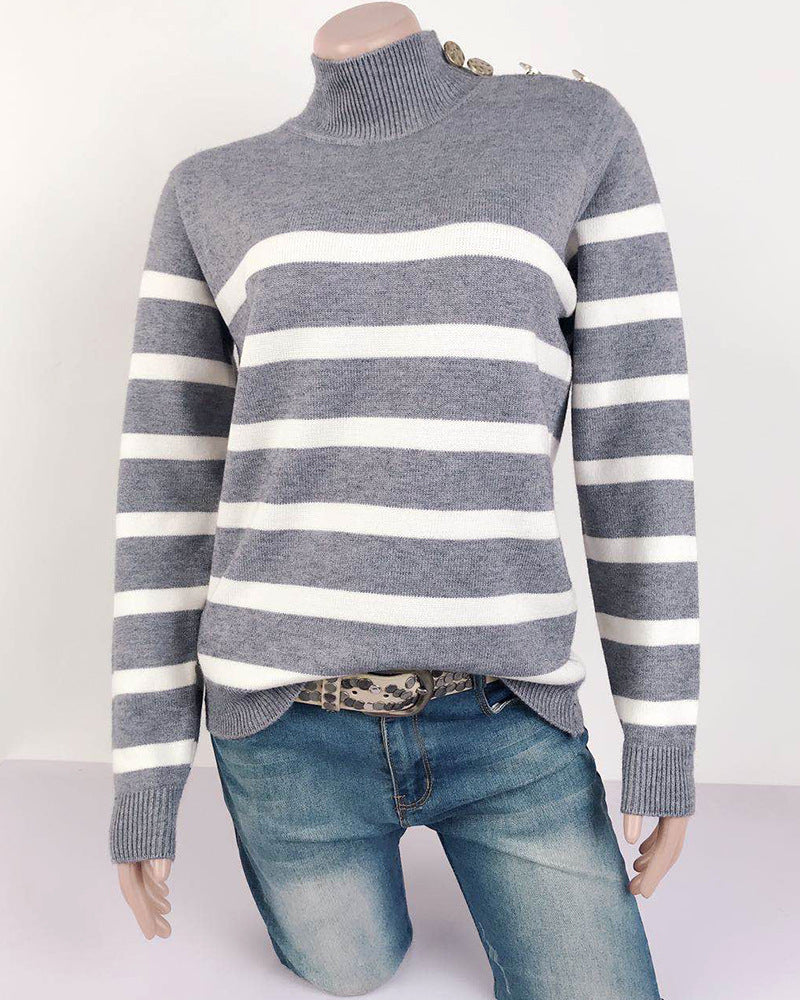 Color Blend Long Sleeve Pullover Top