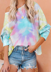 Long Sleeve Gradient Boat Neck Top