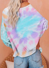 Long Sleeve Gradient Boat Neck Top
