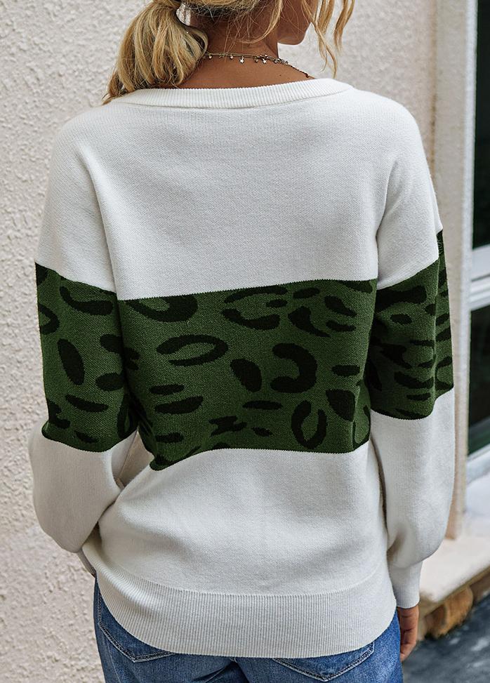 Long Sleeve Printed Casual Sweater
