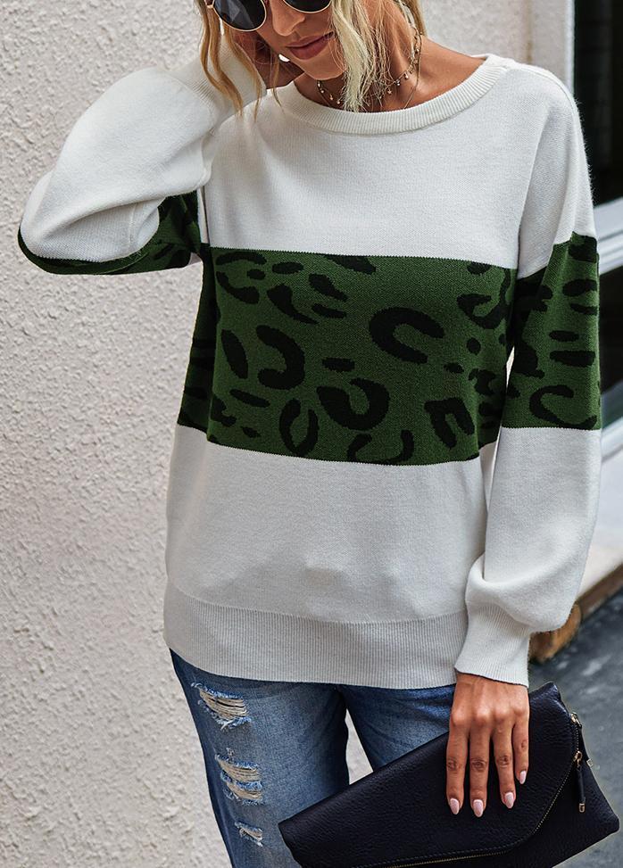 Long Sleeve Printed Casual Sweater