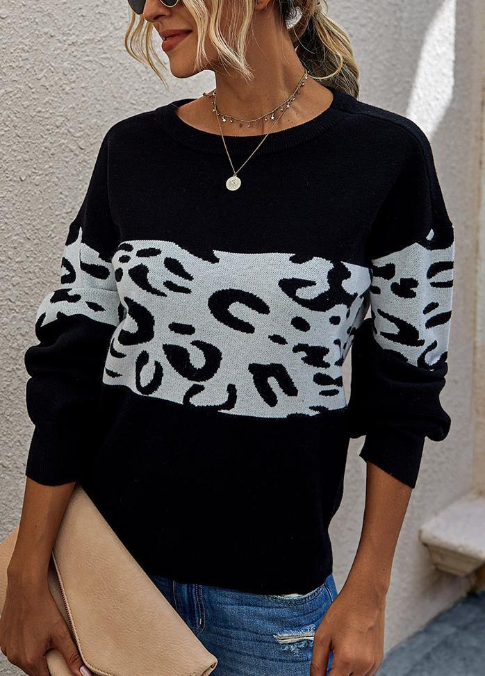 Long Sleeve Printed Casual Sweater