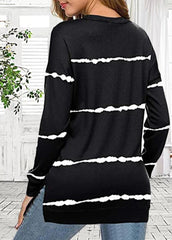 Long Sleeve Striped Round Neck T-shirt