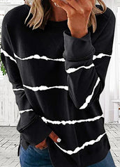 Long Sleeve Striped Round Neck T-shirt