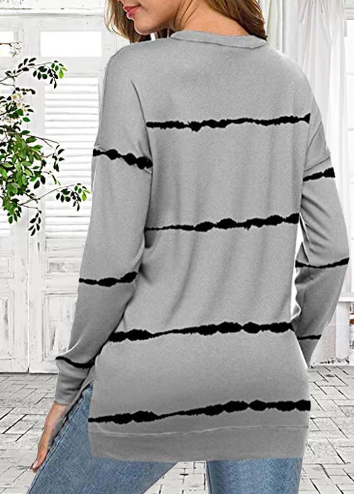 Long Sleeve Striped Round Neck T-shirt