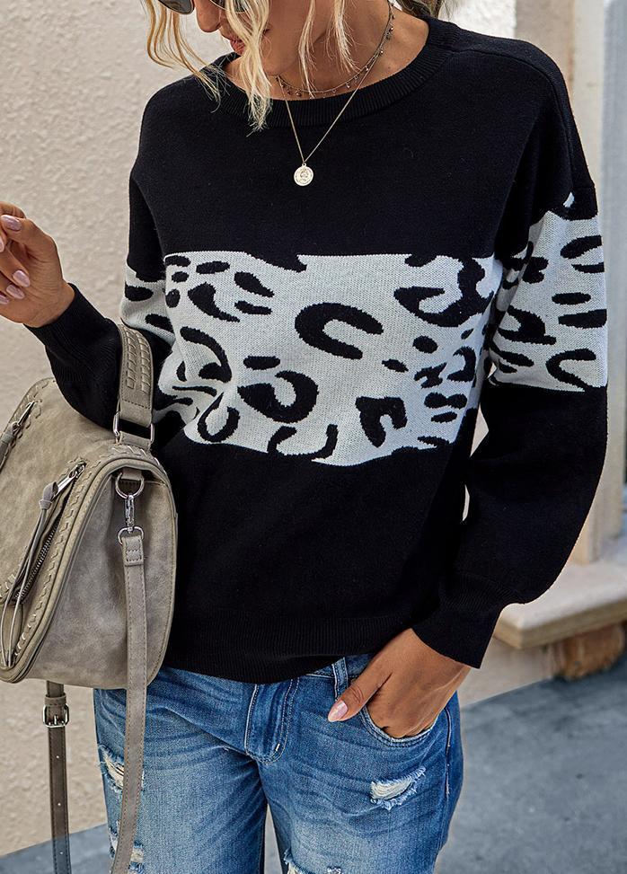 Long Sleeve Printed Casual Sweater