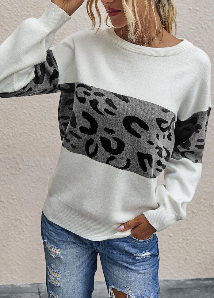 Long Sleeve Printed Casual Sweater