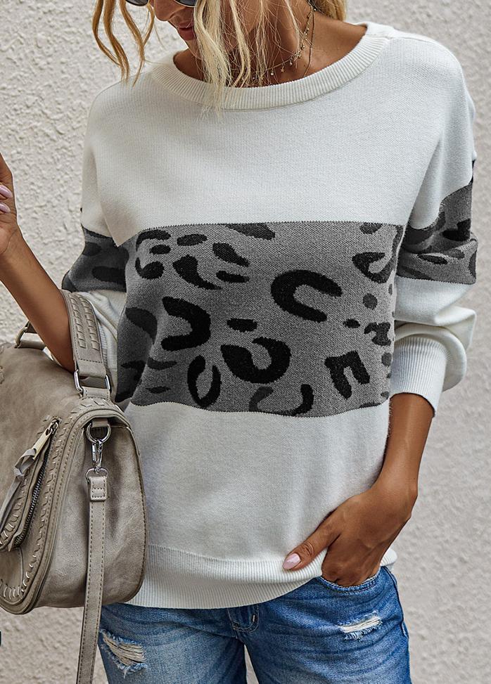 Long Sleeve Printed Casual Sweater