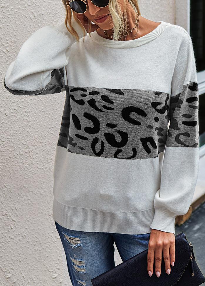 Long Sleeve Printed Casual Sweater